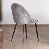 Outlet Lot de 4 chaises de repas contemporaines en velours côtelé gris "Bellot" Chaise