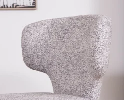 New Lot de 2 chaises de repas contemporaines “Milano” en tissu chiné gris clair à habillage intégral Chaise