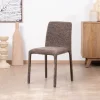Online Lot de 4 chaises de repas contemporaines en tissu cacao tramé “Otto” revêtement intégral et lignes épurées Chaise