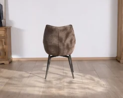 Sale Lot de 2 chaises de repas couleur chocolat et pieds métal design