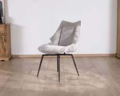 Online Lot de 2 chaises de repas design et enveloppantes en tissu gris clair "Niko" Chaise
