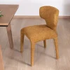 Best Lot de 2 chaises de repas design “Milano” revêtement intégral tissu jaune moutarde Chaise