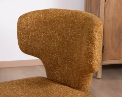 Best Lot de 2 chaises de repas design “Milano” revêtement intégral tissu jaune moutarde Chaise