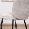 Lot de 2 chaises de repas design arrondi en tissu bouclette gris beige "Kinsac" Chaise