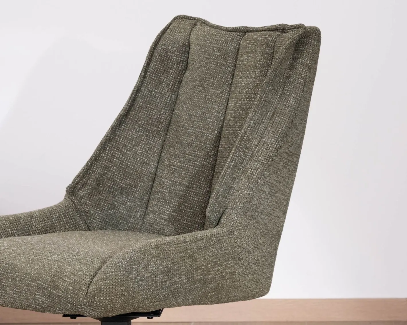 New Lot de 2 chaises de repas design contemporain en tissu vert "Webber" pied pivotant en métal noir Chaise