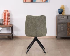 New Lot de 2 chaises de repas design contemporain en tissu vert