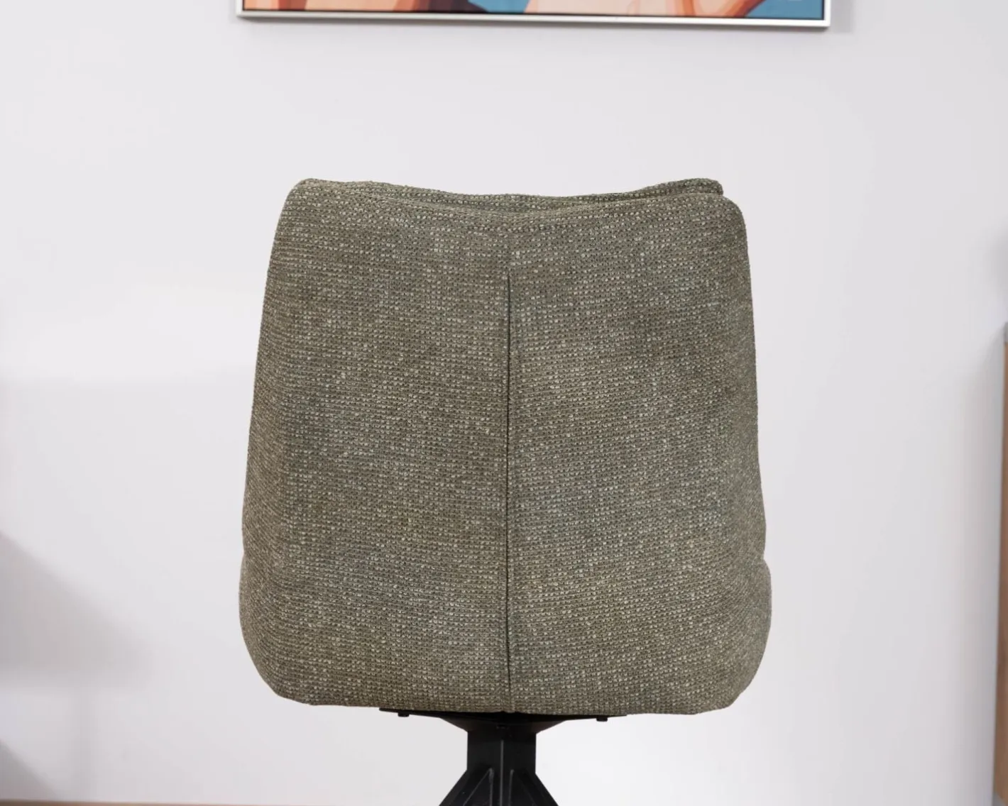 New Lot de 2 chaises de repas design contemporain en tissu vert "Webber" pied pivotant en métal noir Chaise