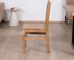 New Lot de 2 chaises de repas en acacia massif 