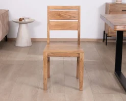 New Lot de 2 chaises de repas en acacia massif 