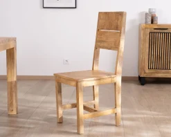 Outlet Lot de 2 chaises de repas en manguier brut "Manoha" Chaise