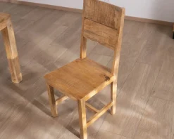 Outlet Lot de 2 chaises de repas en manguier brut 