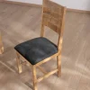 Hot Lot de 2 chaises de repas en manguier brut "Manoha" assise tissu rembourré Chaise
