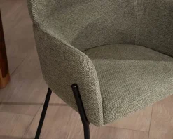 Discount Lot de 2 chaises de repas en tissu kaki et pieds métal