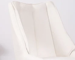 Sale Lot de 2 chaises de repas en tissu blanc et pied pivotant en métal "Webber" Chaise