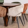 New Lot de 2 chaises de repas en velours rouille et pieds métal "Sonate" Chaise