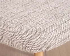New Lot de 2 chaises de repas esprit rétro en tissu beige tramé marron "Arpège" pieds métal aspect bois clair Chaise