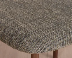 New Lot de 2 chaises de repas esprit rétro en tissu tramé kaki 