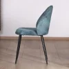 Online Lot de 4 chaises de repas esprit vintage en velours bleu pétrole et métal noir "Bellot" Chaise