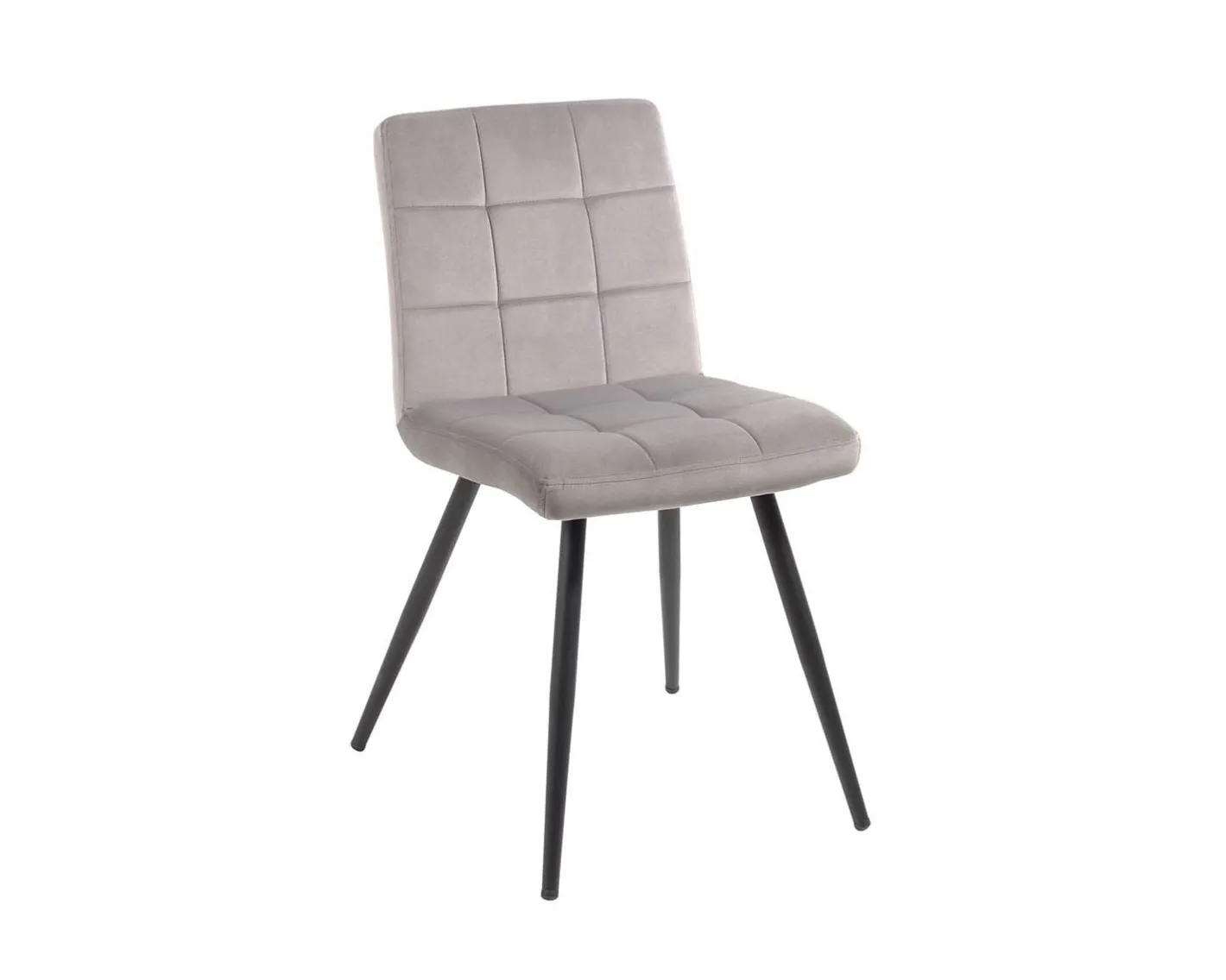 Best Lot de 4 chaises de repas grises et noires "Sando" tissu et métal Chaise