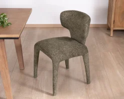 Discount Lot de 2 chaises de repas habillage intégral esprit design “Milano” en tissu chiné vert kaki Chaise