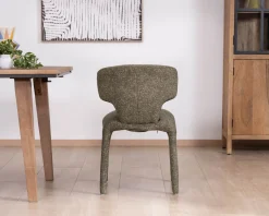 Discount Lot de 2 chaises de repas habillage intégral esprit design “Milano” en tissu chiné vert kaki Chaise
