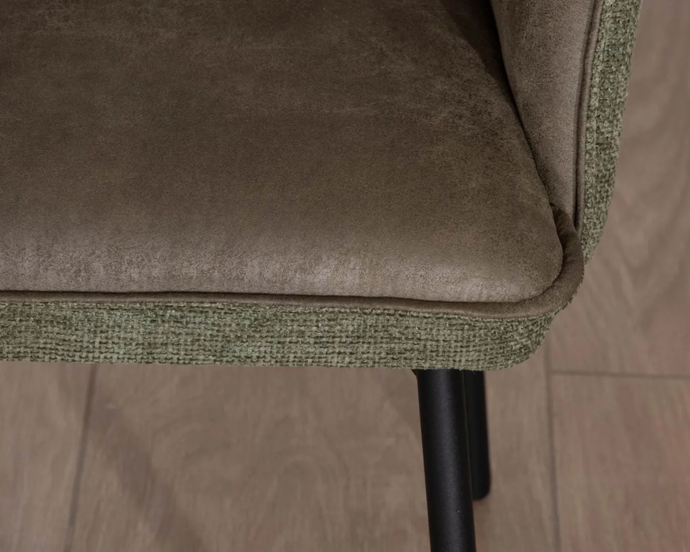 Sale Lot de 2 chaises de repas look rétro "Lokka" bi-matière vert Chaise