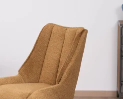 Lot de 2 chaises de repas pivotantes et matelassée en tissu moutarde "Webber" Chaise