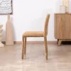 Discount Lot de 4 chaises de repas revêtement intégral en tissu jaune doré “Otto” esprit design Chaise