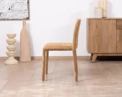 Discount Lot de 4 chaises de repas revêtement intégral en tissu jaune doré “Otto” esprit design Chaise