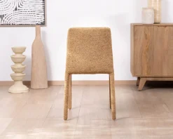 Discount Lot de 4 chaises de repas revêtement intégral en tissu jaune doré “Otto” esprit design Chaise