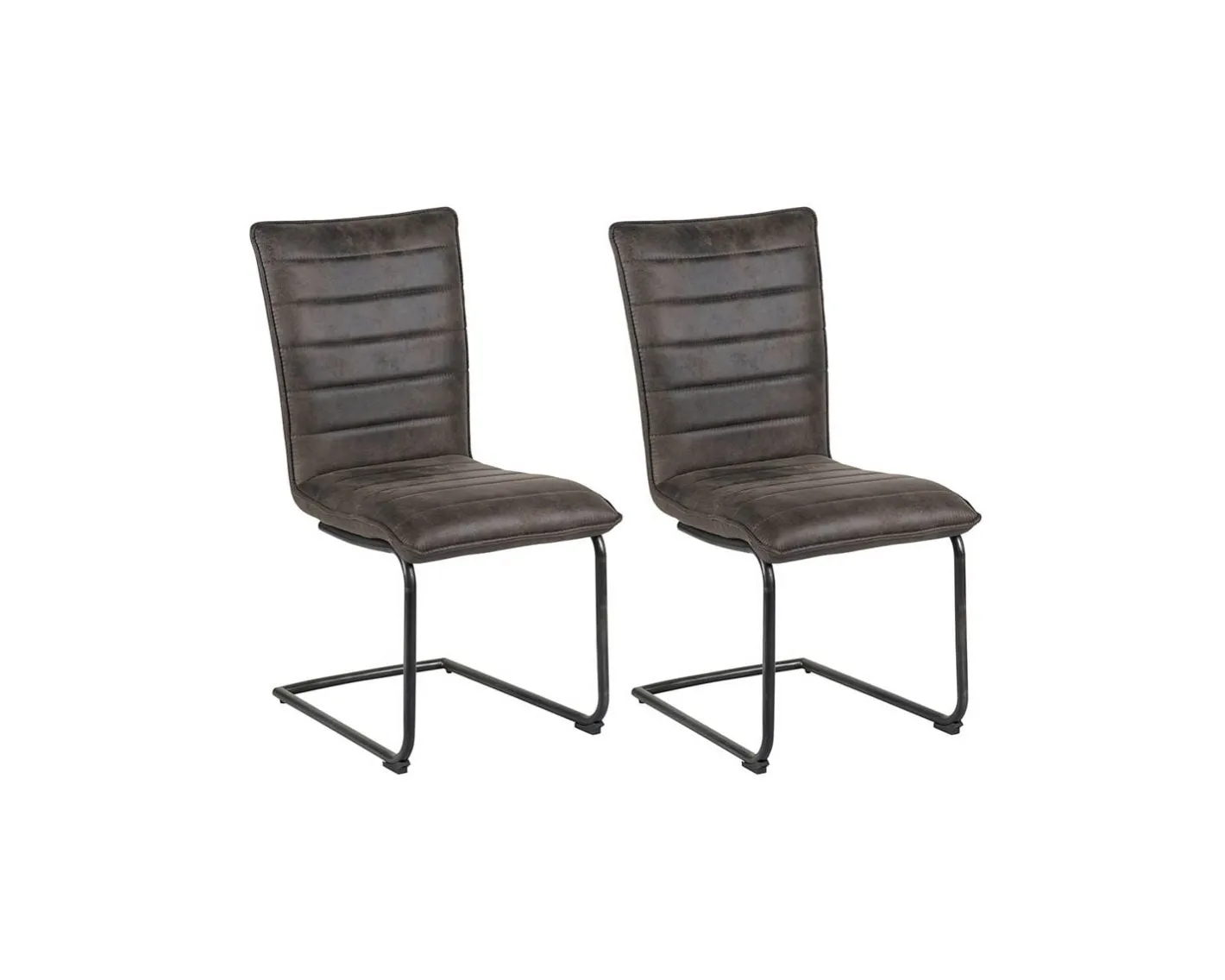 Lot de 2 chaises de salle à manger vintages grises et noires Casita Chaise