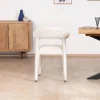Best Lot de 2 chaises design et confortables en tissu bouclettes blanc "Amarello" Chaise
