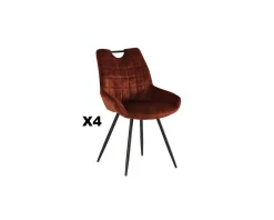 Discount Lot de 4 chaises de table vintages noires et rouilles "Dina" Casita Chaise