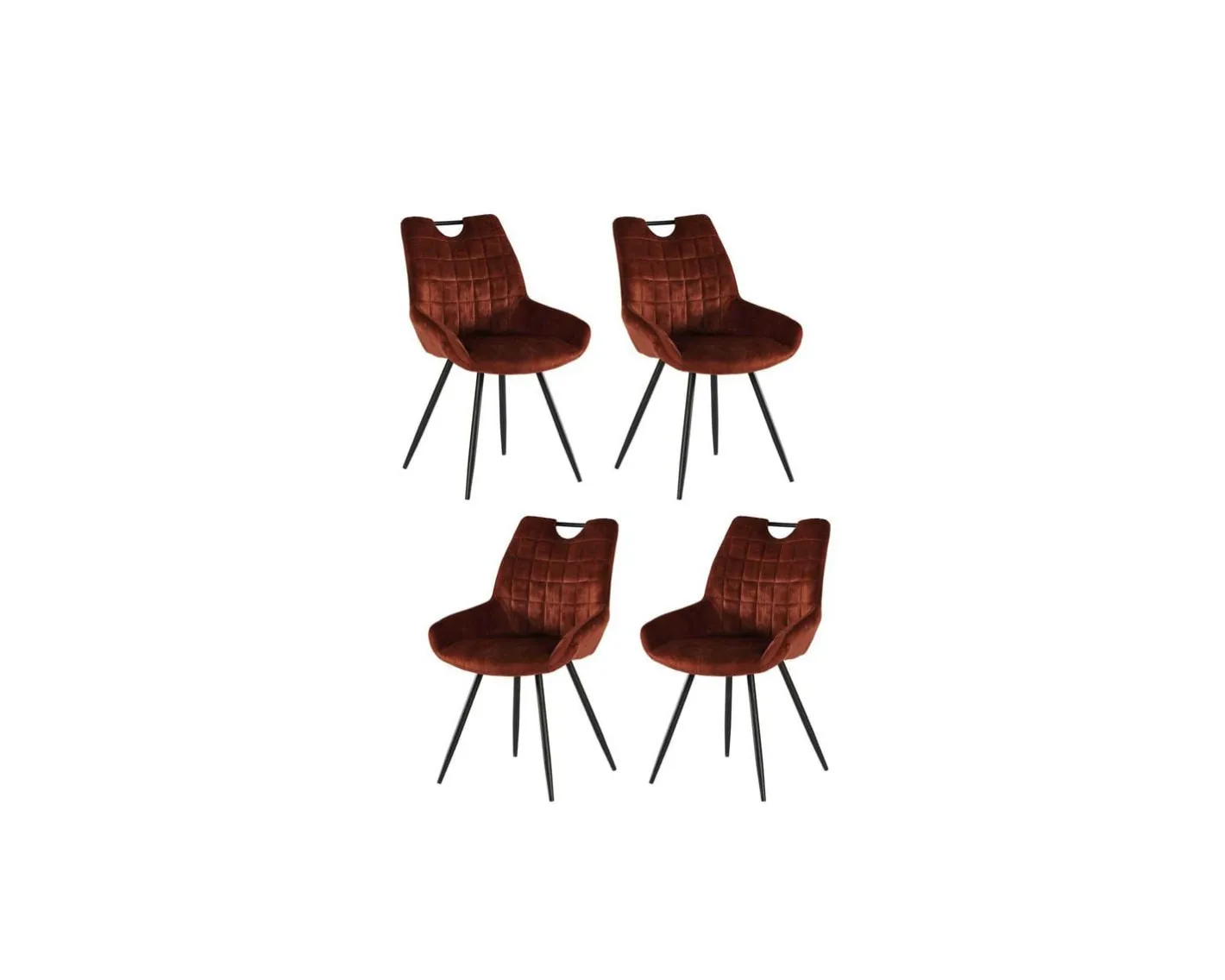 Discount Lot de 4 chaises de table vintages noires et rouilles "Dina" Casita Chaise