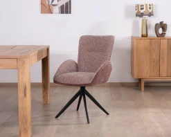 New Lot de 2 chaises en tissu bi-matière prune