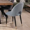 Best Lot de 2 chaises en tissu bleu clair et pieds métal laqué noir "Vermont" Chaise