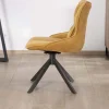 Lot de 2 chaises en tissu jaune moutarde sur pied rotatif en métal "Biorg" style rétro Chaise