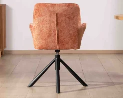 New Lot de 2 chaises en tissu terracotta