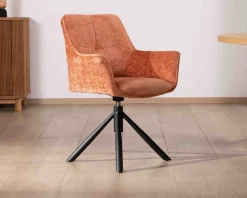 New Lot de 2 chaises en tissu terracotta