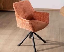 New Lot de 2 chaises en tissu terracotta