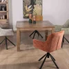 Best Lot de 2 chaises en tissu vert "Ewing" avec accoudoirs et pied métal rotatif Chaise