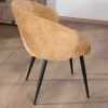Best Lot de 2 chaises enveloppantes en tissu jaune et pieds métal noirs "Kandy" Chaise