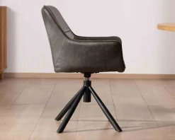 Online Lot de 2 chaises enveloppantes sur pieds rotatif "Ritchey" tissu microfibre gris Chaise