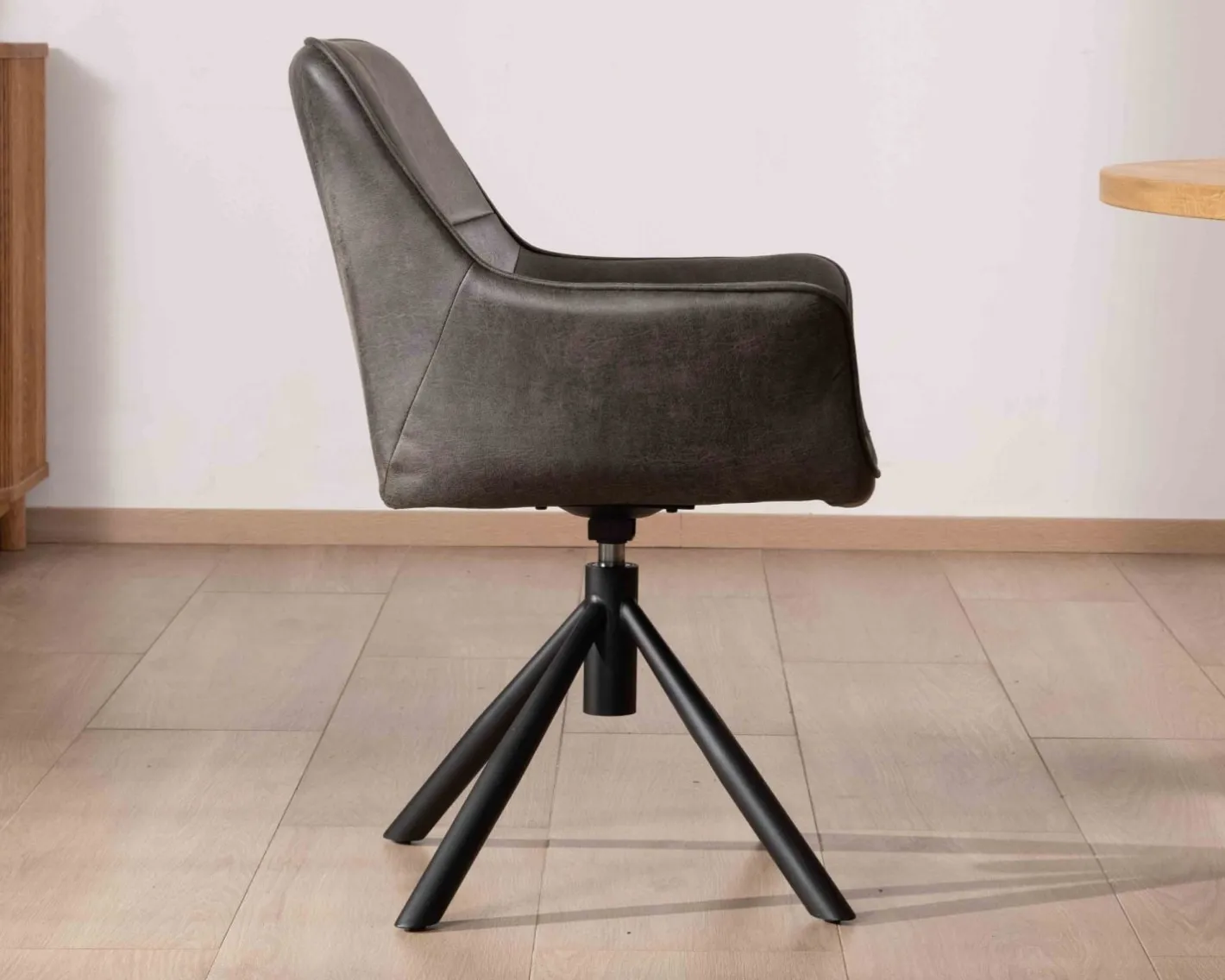 Online Lot de 2 chaises enveloppantes sur pieds rotatif "Ritchey" tissu microfibre gris Chaise