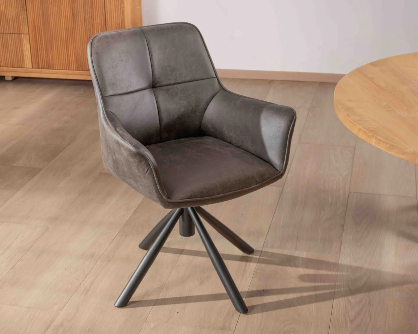 Online Lot de 2 chaises enveloppantes sur pieds rotatif "Ritchey" tissu microfibre gris Chaise