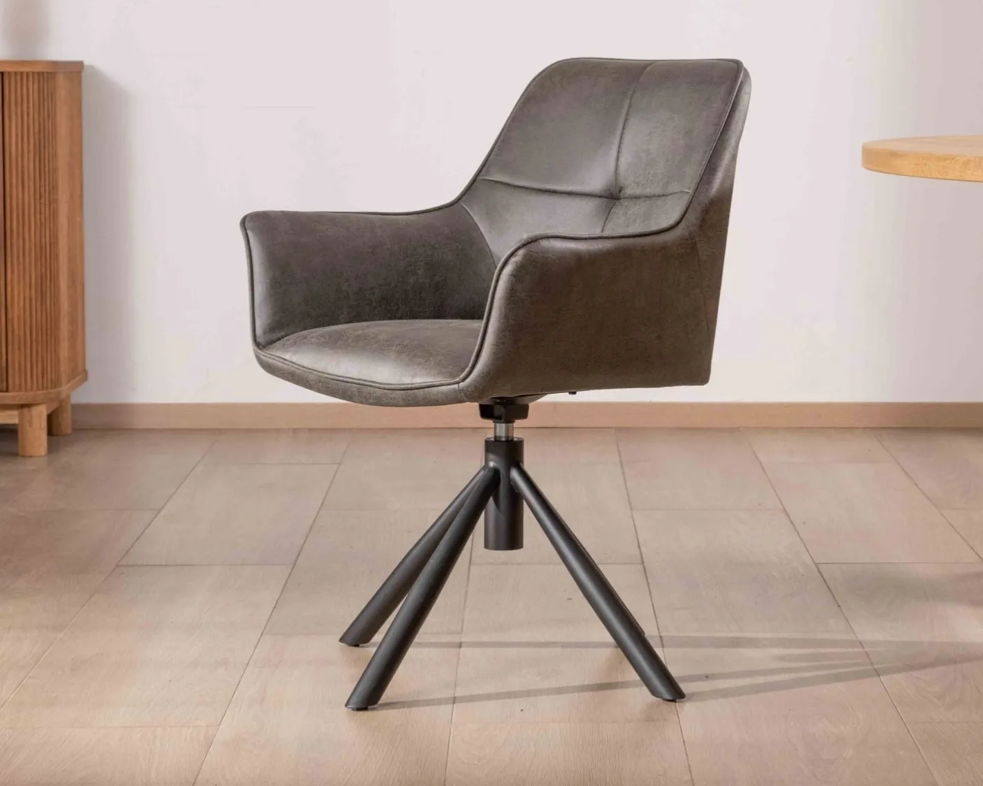 Online Lot de 2 chaises enveloppantes sur pieds rotatif "Ritchey" tissu microfibre gris Chaise