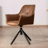 Best Lot de 2 chaises enveloppantes sur pied rotatif "Ritchey" tissu microfibre havane Chaise