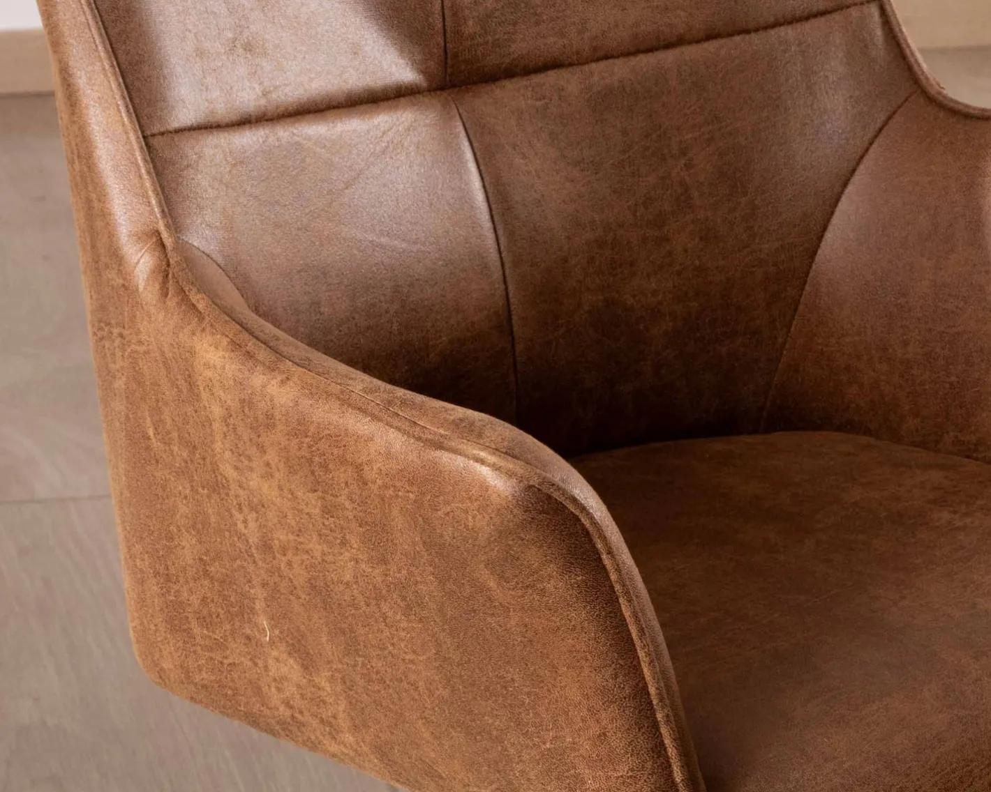 Best Lot de 2 chaises enveloppantes sur pied rotatif "Ritchey" tissu microfibre havane Chaise