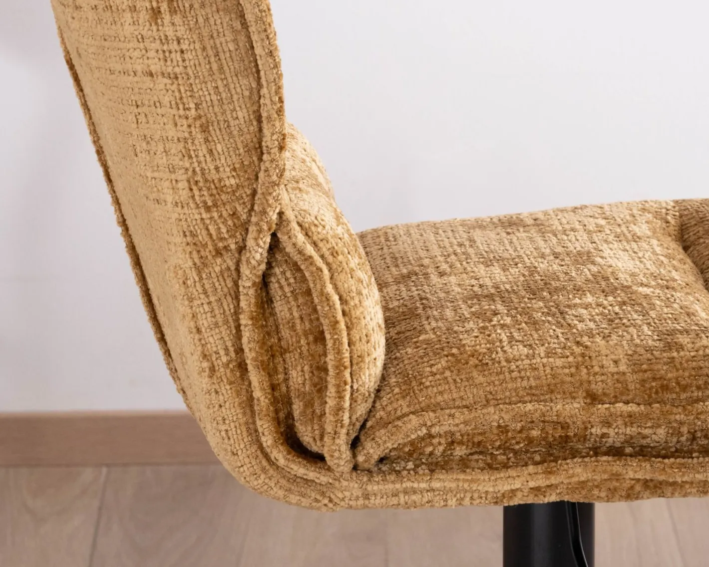 Discount Lot de 2 chaises hautes en tissu moutarde "Topley" assise réglable en hauteur Chaise De Bar
