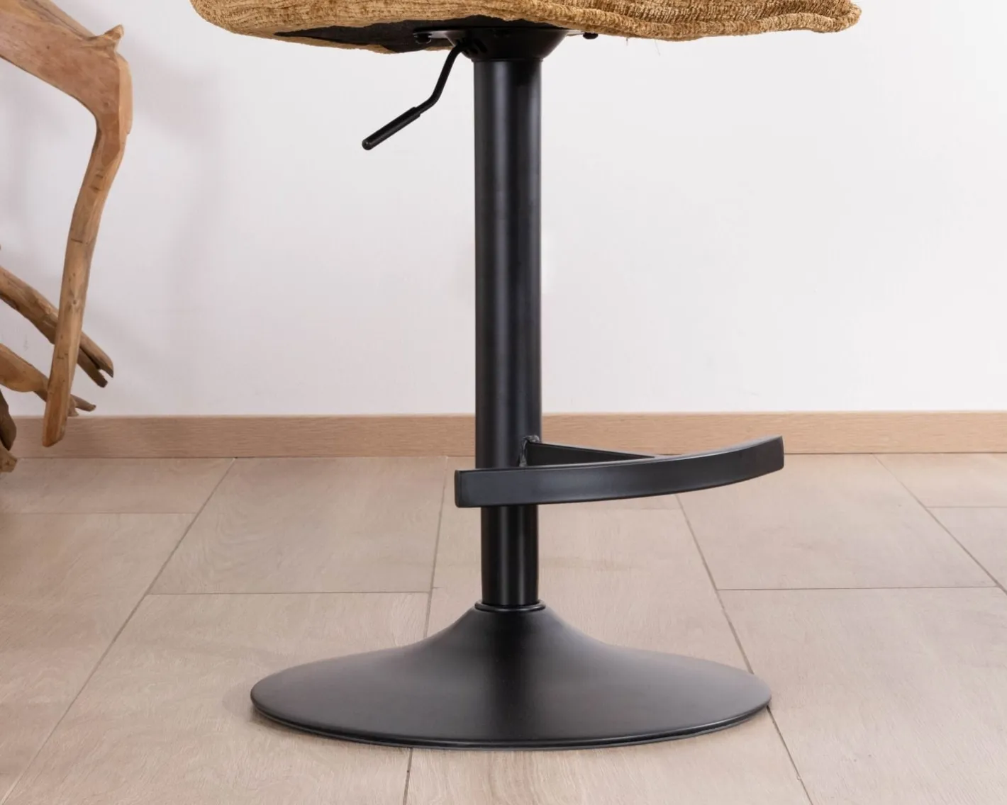 Discount Lot de 2 chaises hautes en tissu moutarde "Topley" assise réglable en hauteur Chaise De Bar